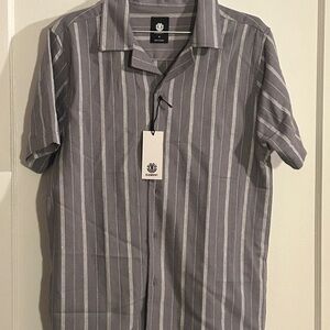 Element Men's Gray and White Striped Shirt